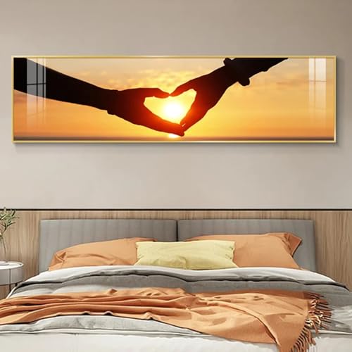 Amour minimaliste main dans la main art mural haut de gamme sur toile resistante