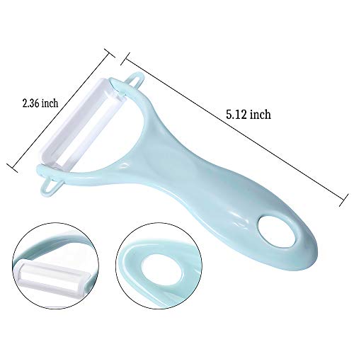 Leyme Vegetables Peeler Advanced Ceramic Peeler - Rust Prevention,Best Cutting Fruits Potato Peeler & Y Peeler Ceramic Carry And Store, Suitable For Home, Office, Travel.set Of 3(3, Green/Pink/Blue) #TOP6