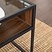 Walker Edison Industrial Modern Wood Rectangle Open Shelf Coffee Table Living Room Accent Ottoman Storage Shelf, 40 Inch, Dark Walnut
