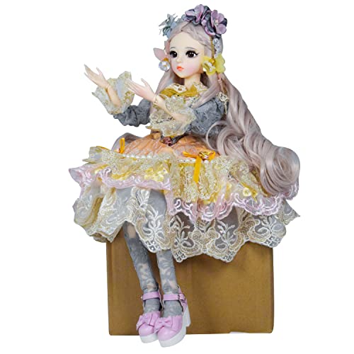 Eva Bjd 1/3 Bjd Doll Ball Mechanical Jointed Doll 24In Princess Sd Doll With Makeup + Full Accessories (Carina) #TOP6