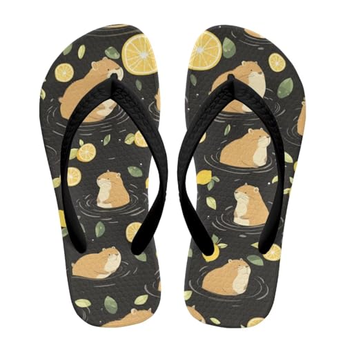 Girls Capybara Flip Flops Kids Slip on Thong Sandals Non Slip Summer Water Sport Shoes for Little Girls