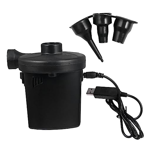 HONMEET Rechargeable USB Electric Air Pump for Inflatables Portable Inflating and Deflating Pump Nozzles for Air Mattresses Pool Toys Beach Fast Charging Via USB Port