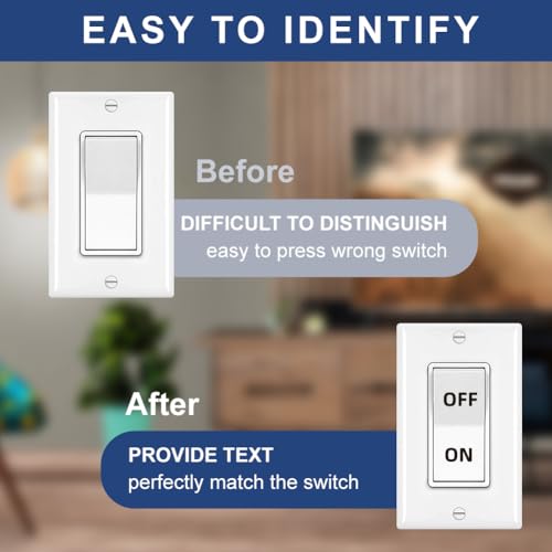 Calcomanías transparentes de identificación de interruptor para acabar con las dudas de luz 8