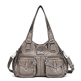 Multifunktion-Rucksack und Handtasche: Der Schultergurt dieser Damenhandtasche kann auf die entsprechende Länge eingestellt werden. So kann sie als Tasche mit Tragegriff, Einkaufstasche, Schultertasche oder Rucksack verwendet werden.
