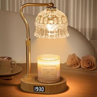 Candle Warmer Lamp with Timer | Adjustable Height & Dimmable | Base Control with GU10 Heating Bulb | Stylish Flameless Wax Melter for Large Jar Candles | Ideal Gift for Home Room Decor