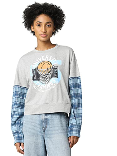 Image of ONLY Printed Cotton Regular Fit Womens Sweatshirt
