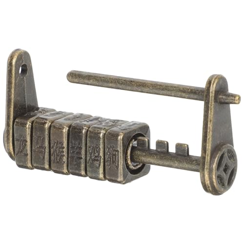 KOCKSHION アンティーク風 レトロパスワード南京錠 ジュエリーボックス用 小型銅製錠 クラシックデザイン 小物収納キャビネット対応