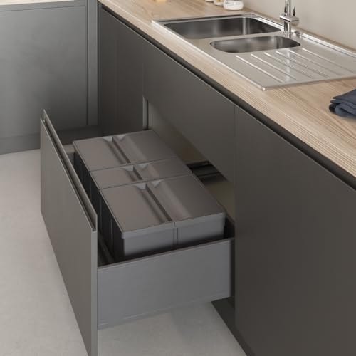 Seau de recyclage gain de place double bac pour tiroir - 2