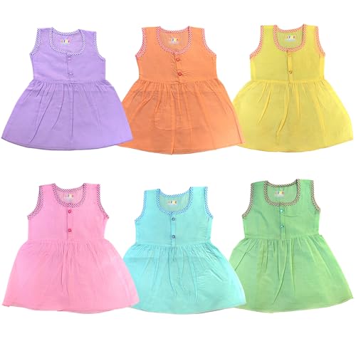 KIDDY STAR Newborn Baby Girl Cotton Frock Dress Combo | 100% Pure...