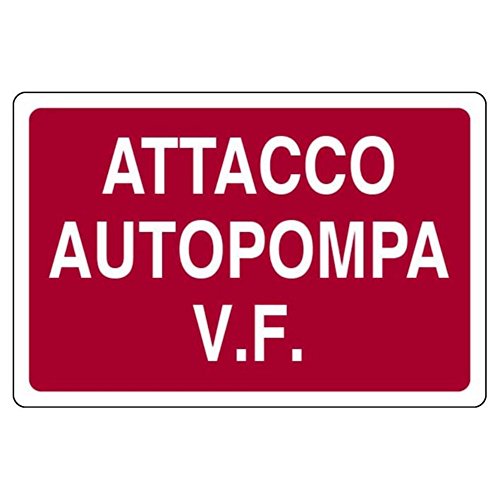 Cartello in alluminio bianco Attacco autopompa VF