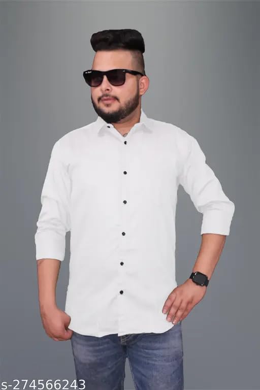 Image of Men's Cotton Casual Shirt, Brown, Full Sleeves, Regular Fit