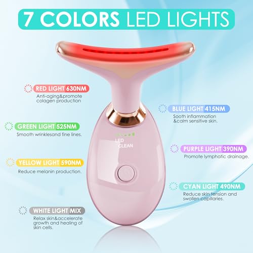 Image of Facial Massager Red-Light-Therapy-for-Face and Neck, Face ๐ฒ culpting Wand with 7 Color - Birthday, Christmas, Mothers Day, Valentines Day Gifts for Her Women Mom Best Friend Wife Teacher (Rose Gold)