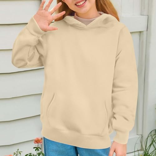 Girls Oversized Hoodies Solid Color Pullover Shirt Long Sleeve Hooded Sweatshirt Loose Fit Workout Tops Kids Clothes2
