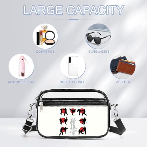 Kyokushin Karate Clear Purse Messenger Bag Crossbody Bags with Adjustable Shoulder Strap Front Pocket3