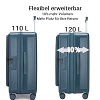 Super Solu Reisekoffer XL 28 Zoll Erweiterbar Frontöffnung TSA Blau – Ansicht 7