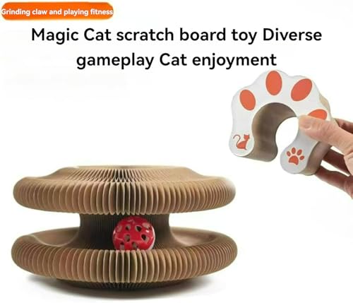 Rascador para gatos acordeón con juguete interactivo miniatura 2