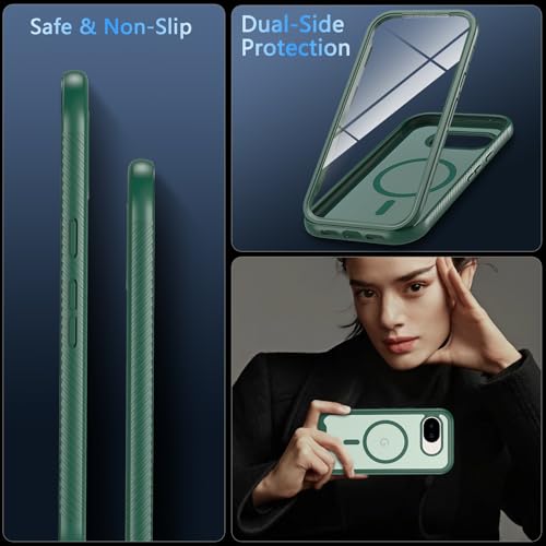 Cum2giff Magnética para Google Pixel 10A Funda Compatible con Magsafe, Pixel 10A Funda Protección Militar, Teléfono Móvil Google Pixel 10 a Irrompible Protección Resistente al Polvo Antihuellas Verde - imagen 8
