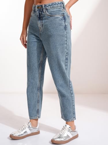 Image of Tokyo Talkies Women's Mid Rise Straight fit Wide Leg Trousers|Work Wear|Side Pockets