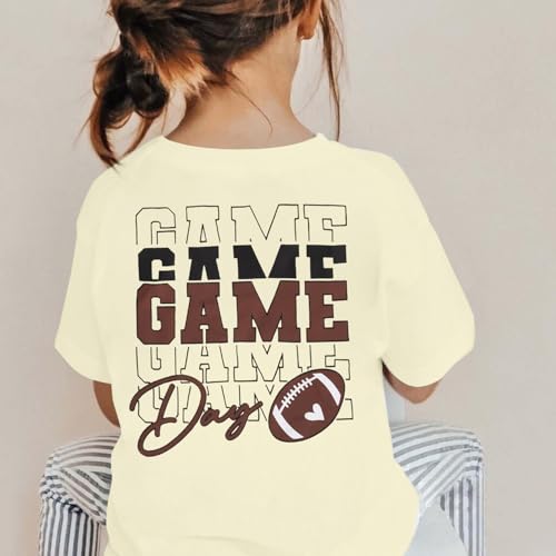 Toddler Game Day Shirt Football Sunday Tshirt for Girls Boys Rugby Athletic Outfit Kids Sports Fans Top 2-8T3