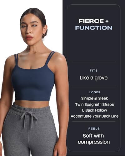Image of Aoxjox Women's Workout Sports Bras Fitness Padded Backless Yoga Crop Tank Top Twist Back Cami