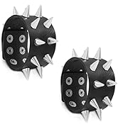 FIRAZIO 2-10 Pieces Punk Studded Bracelet Black Leather Rivet Bracelet Cuff Wrap Bangle for Women...