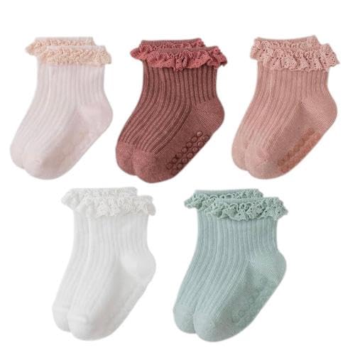 heartbury Cute and Colorful 100% Cotton Baby Girls Anti Slip Socks Frill &Ruffle Socks for Baby Girls, Grip socks for Baby-picture-14