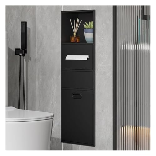 Brushed Stainless Steel Shower Wall Niche Recessed Shower Caddy Bathroom Shelf Insert with Trash Can Stylish Storage Solution