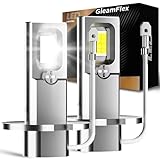 GleamFlex H3 LED Fog Light Bulb, 30000 Lumens H3 LED Bulb 6500K White, 1:1 Mini Size Plug and Play Canbus Ready, Long Lifespan Fog Lights DRL, Pack of 2