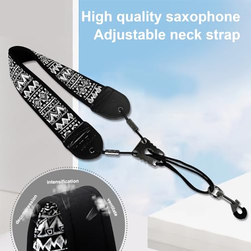 Adjusted Length Saxophone Neck Strap Soft Saxophone Belt Practical Strap Padded Upgraded For Alto Tenors Saxophone