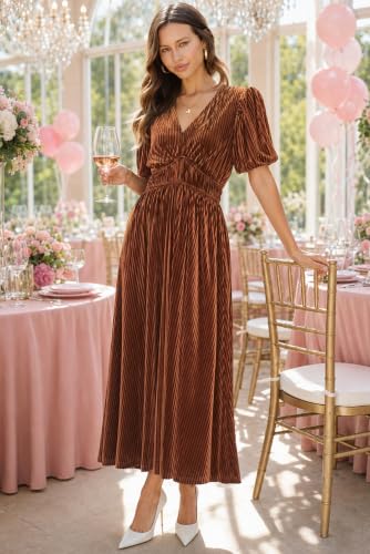 Image of Sissyaki Velvet Maxi Dress Fall Wedding Guest Dress 2026