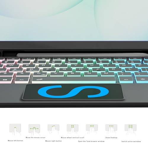 Image of for Samsung Galaxy Tab A11+ Plus /A9 Plus 11 inch Keyboard Case: 3 Zone 7 Colors Backlit Trackpad Keyboard for Galaxy Tab A9+ Plus A11plus - Detachable Smart Touchpad Wireless Key Board Folio Tablet Cover