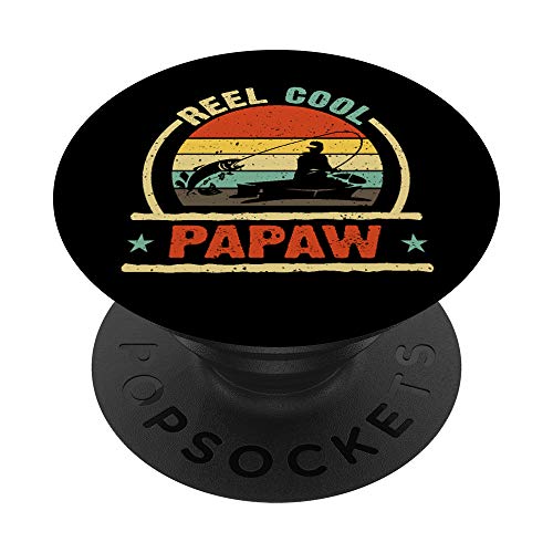 Reel Cool Papaw Vintage Retro Fishing PopSockets PopGrip Interchangeable
