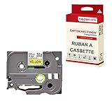  Cassette à Ruban étiqueteuse TZE-651 (Noir - Jaune) 24 mm * 8 m Compatible pour Brother P-Touch D600, E550WVP, D800W, H500, P75