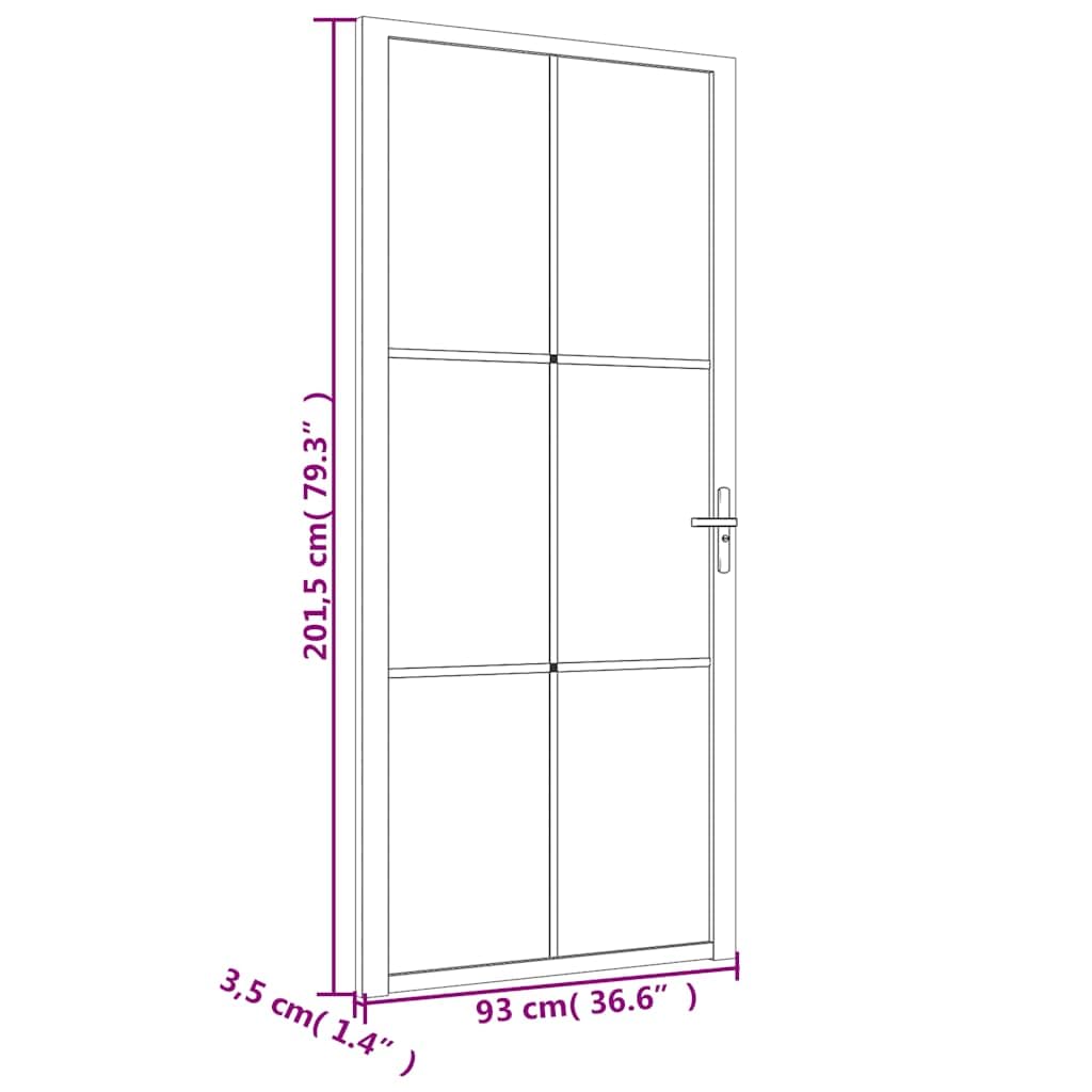 vidaXL Puerta Interior Corredera Entrada Corrediza Deslizante Cuarto de Baño Sala de Estar Salón Habitación Vidrio ESG y Aluminio Negro