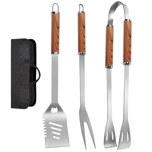 Set de 4 utensilios para parrilla en acero inoxidable miniatura 1