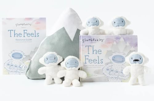 Image of Slumberkins The Feels Set - Includes 5 Mini Feels Plush Toys, Interactive Story Book, & Slumberkins Mountain Pillow for Easy Storage - Social Emotional Tools for Ages 0+