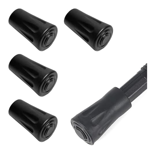 JOCXZI Bastones de Senderismo,Funda para Cabeza de bastón de Trekking al Aire Libre,Accesorios para muletas,Funda Protectora para bastón de Trekking,Funda Redonda de plástico para pies (Negro 4 pcs)
