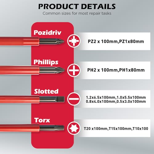1000V Insulated Electrician Screwdriver Set