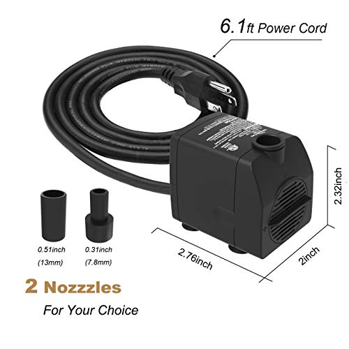 Yh Yuanhua Submersible Water Pump Ultra Quiet With Dry Burning Protection160Gph For Fountains, Hydroponics, Ponds, Aquariums & More … #TOP5