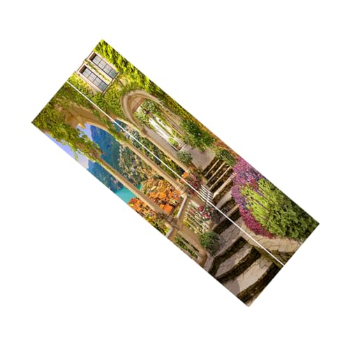 SHINEOFI 2 Piezas etiqueta de la pared impermeable murales falso embellecedor frigorifico etiqueta engomada mural de la puerta etiqueta de la puerta del paisaje 3d de polivinilo