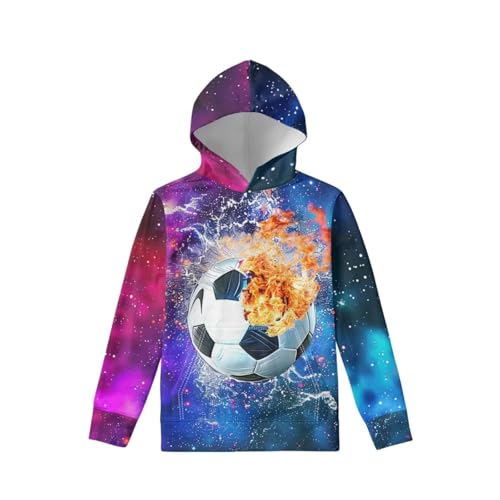 Image of WELLFLYHOM Boys Hooded Sweatshirts Hoodie Pullover Cool Graphic Crewneck Blouses Size 6-16