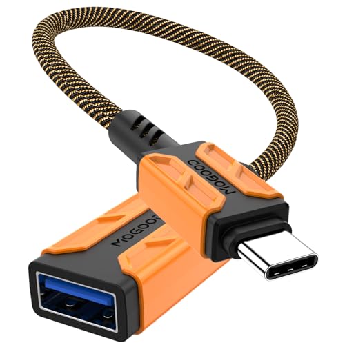 MOGOOD USB C a adaptador USB 0.15M, USB hembra a USB C macho cable 5Gbps transmisión de datos, adecuado para iPadPro/Air, iPhone16, GalaxyS24, computadoras portátiles, tabletas y otros dispositivos.