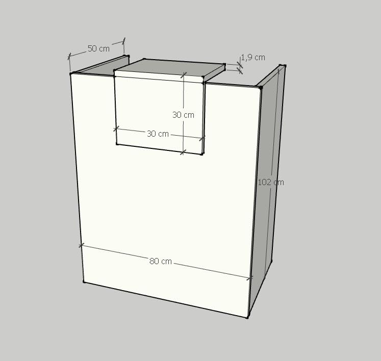 Mostrador de Recepción y Oficina. Facil Montaje 80x105x50 cm | 19mm de Grosor de Tablero | Fabricado en España. (Blanco - Blanco)