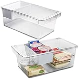 ✅ Design transparent : grâce à son design transparent, vous pouvez voir en un coup d'œil ce qui se trouve dans la boîte sans sortir la boîte du réfrigérateur. Ainsi, vous avez un œil sur les stocks.