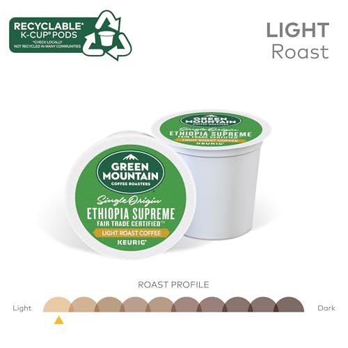 Image of Green Mountain Coffee Roasters Ethiopia Supreme, Single-Serve Keurig K-Cup Pods, Light Roast Coffee, 96 Count