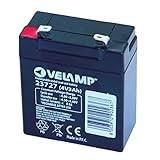 Tecnid by Velamp Batteria al Piombo Ermetica Ricaricabile 4V 3Ah - Attacchi Faston F1 - Ideale per Sistemi di Backup, Allarme, Videosorveglianza, Antincendio, Domotica e UPS