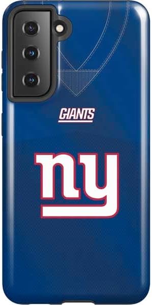 Skinit Pro Phone Case Compatible with Galaxy S21 5G - Officially Licensed NFL New York Giants Tropical Print Design