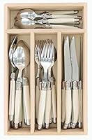 Laguiole by Andre Verdier Debutant Cutlery Set 24pce, Stainless Steel/ivory, AV-7024RCB-IF