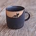 BurnRave LA7 - Handmade Coffee Mugs, Cat Mugs for Cat Lovers, Ceramic Mug, Cat Gifts for Women, Brown, 300ml