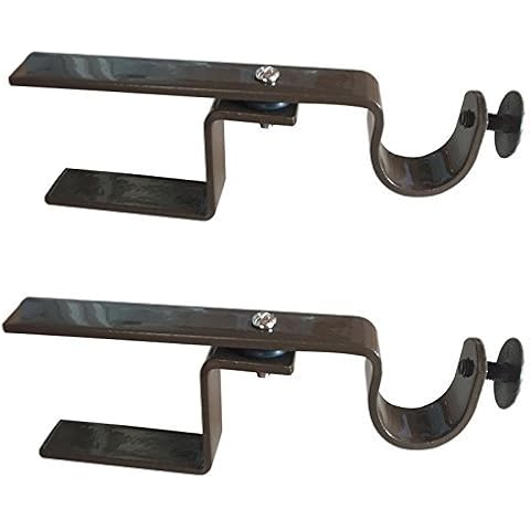 NONO Bracket XL - Inside Mounted Faux Wood Blinds Curtain Rod Bracket Attachment (Brown) Cover